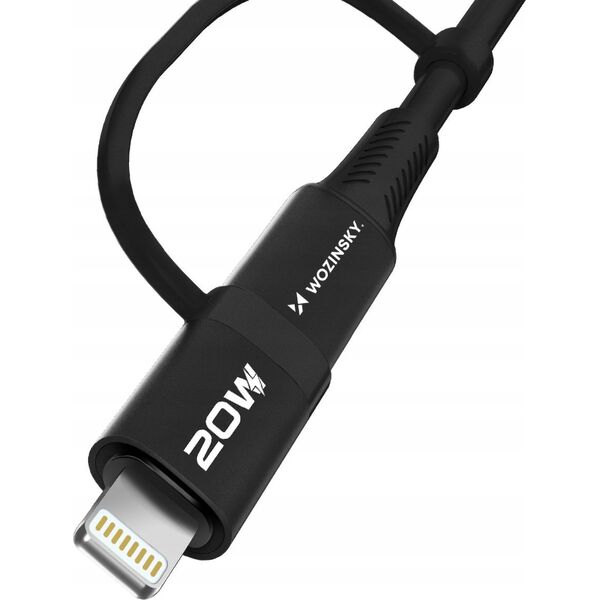 Kabel USB Wozinsky USB-A - 2x USB-C + Lightning 1 m Czarny (5907769308819) 13666799 5907769308819