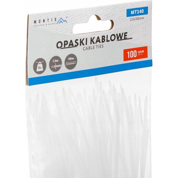 Montis Opaski zaciskowe Montis białe 2,5x200mm MT140 /100szt 13672170 5901811407109