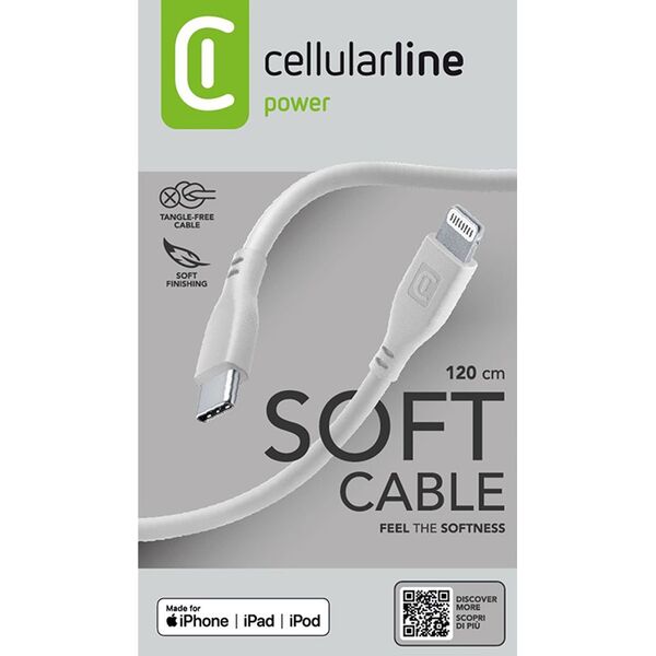 Kabel USB Cellular Line Lightning - USB-C 1.2 m Szary (USBDATASOFTC2LMFID) 13673146 8018080430664