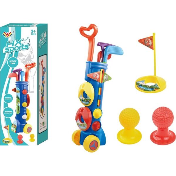 LeanToys Duży Zestaw Do Gry W Golfa Mini Golf + Wózek Golfowy 13674477 5905214974459