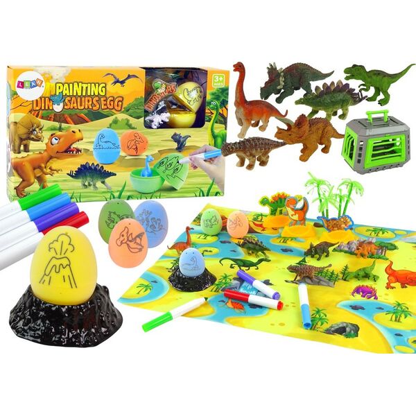 LeanToys Zestaw Kreatywny DIY Dinozaury Jaja Do Malowania Transporter 13674636 5905323216884
