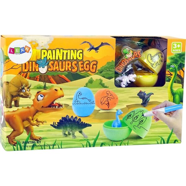 LeanToys Zestaw Kreatywny DIY Dinozaury Jaja Do Malowania Transporter 13674636 5905323216884