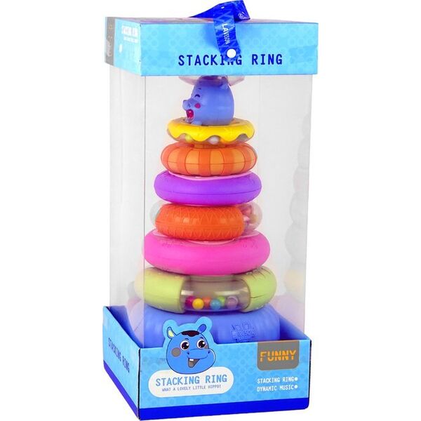 LeanToys Piramidka Edukacyjna Kolorowe Obręcze 13674638 5905323217201