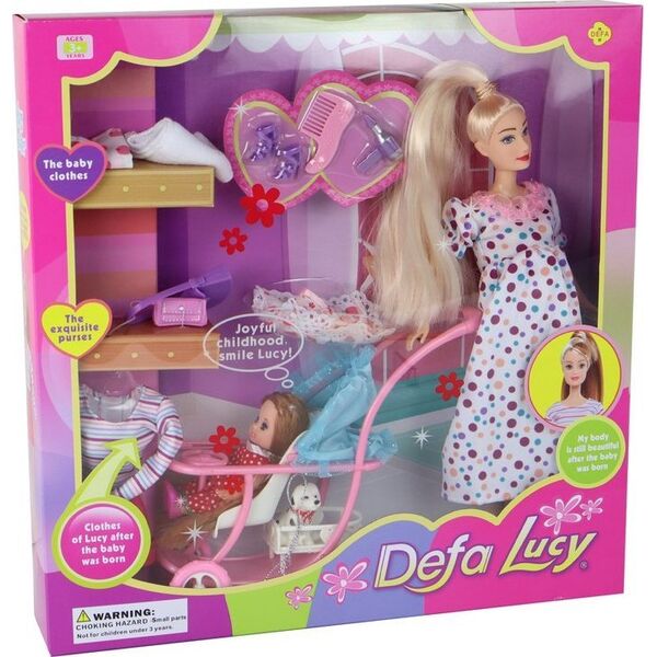 LeanToys Lalka Lucy W Ciąży Zestaw Akcesoria XXL 13674699 5905515352338