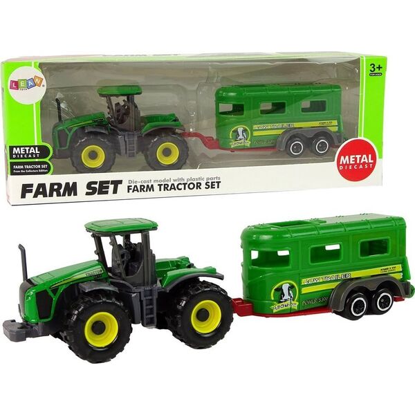 LeanToys Traktor z Przyczepą Zielony 13674726 5905515352901