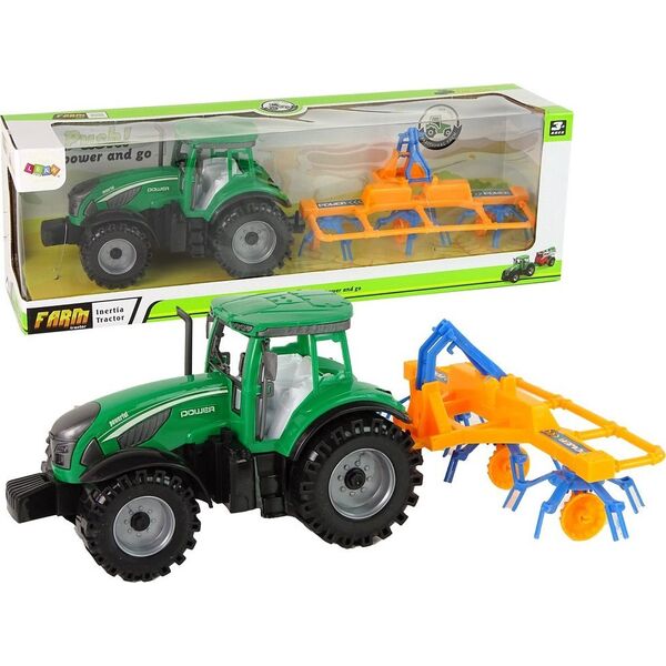 LeanToys Zielony Ciągnik, Zgrabiarka Napęd Frykcyjny 13674735 5905515353052