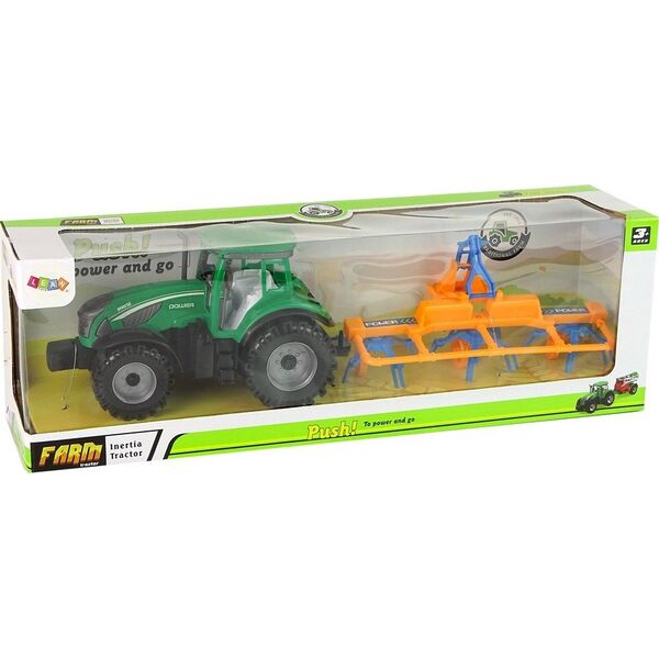 LeanToys Zielony Ciągnik, Zgrabiarka Napęd Frykcyjny 13674735 5905515353052