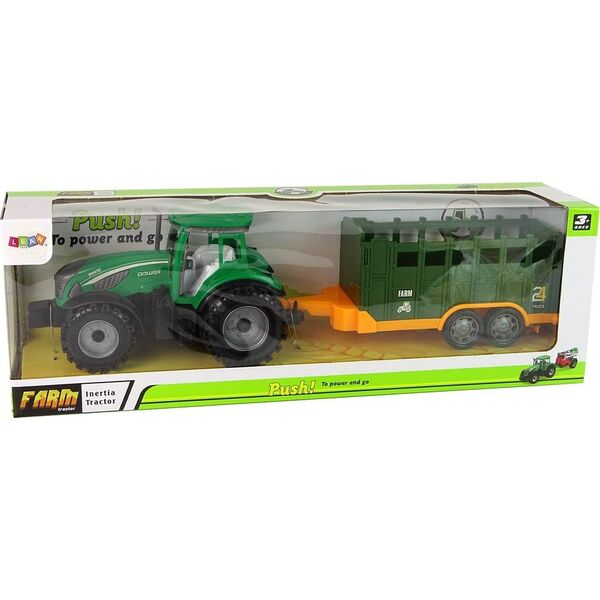 LeanToys Zielony Ciągnik Rolniczy Przyczepa Napęd Frykcyjny 13674737 5905515352987