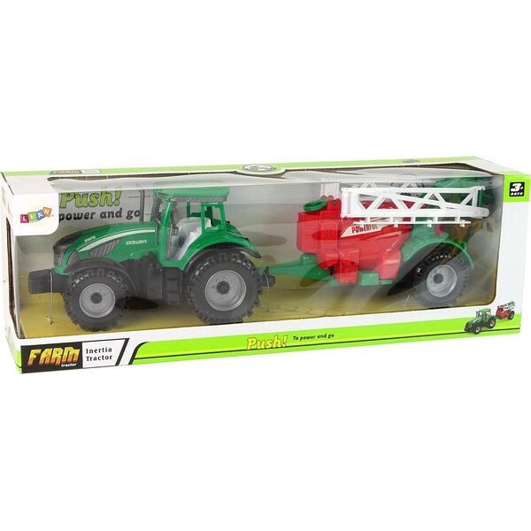 LeanToys Zielony Ciągnik Rolniczy z Czerwono- Zielonym Opryskiwaczem Napęd Frykcyjny 13674741 5905515353045
