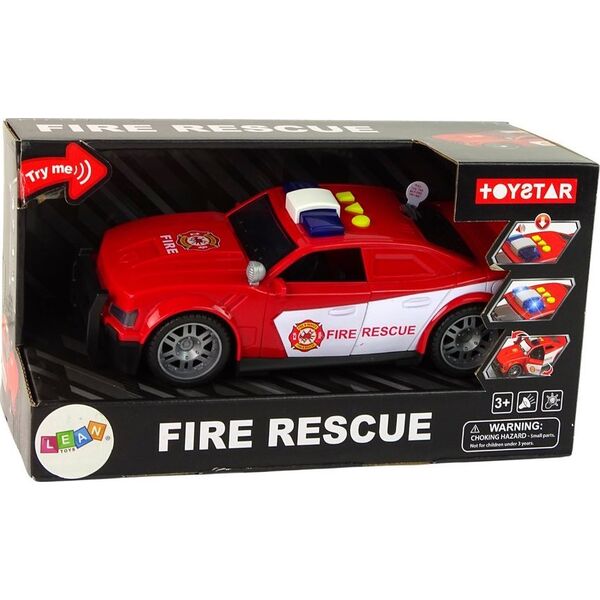 LeanToys Auto Straż Pożarna 1:14 Światła Dźwięki Czerwone 13674893 5905515358460