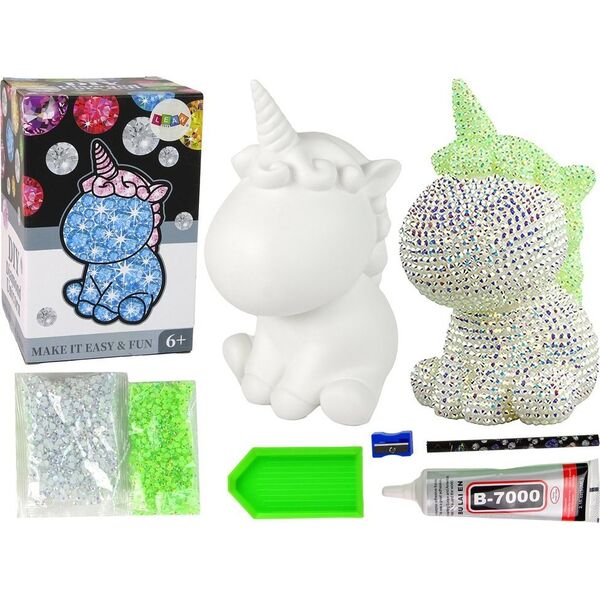 LeanToys Zestaw Jednorożec DIY Diamenty Kryształki Zielony 13675007 5905679071656