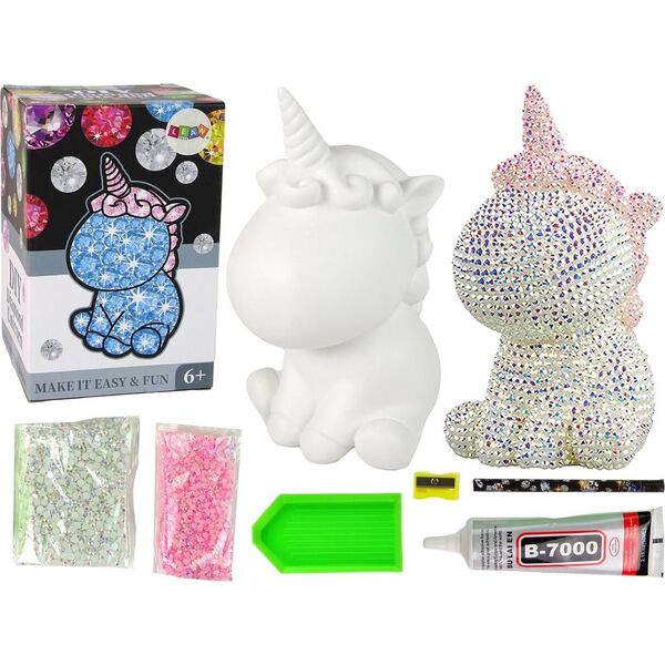 LeanToys Zestaw Jednorożec DIY Diamenty Kryształki Różowy 13675012 5905679071649