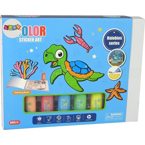 LeanToys Naklejki Na Okno Meble Zwierzęta Morskie Żółw DIY 8 Kolorów Brokat 13675025 5905679072356