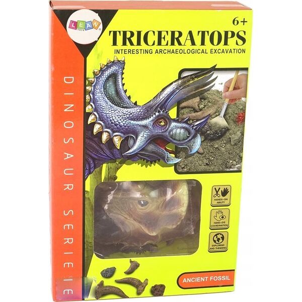 LeanToys Zestaw Edukacyjny Wykopaliska Dinozaur Triceratops 13675065 5905679074428