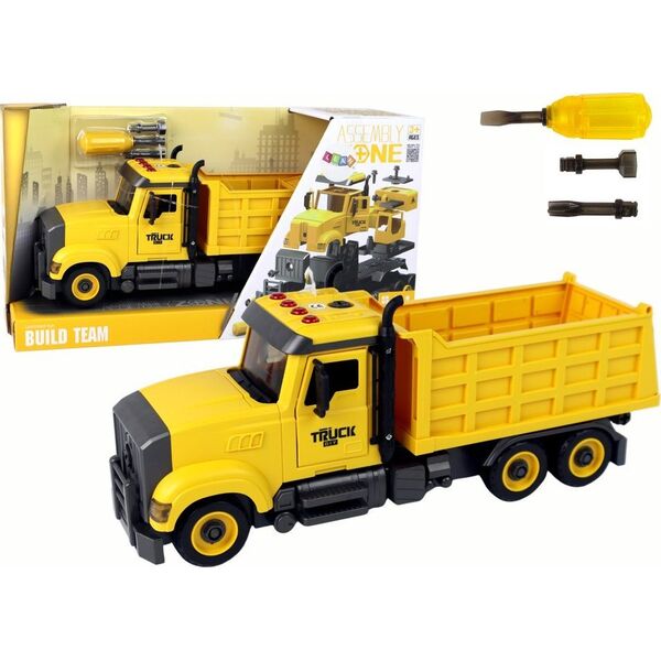 LeanToys Auto Ciężarówka Do Składania Dźwięki Żółta 13675075 5905679074633