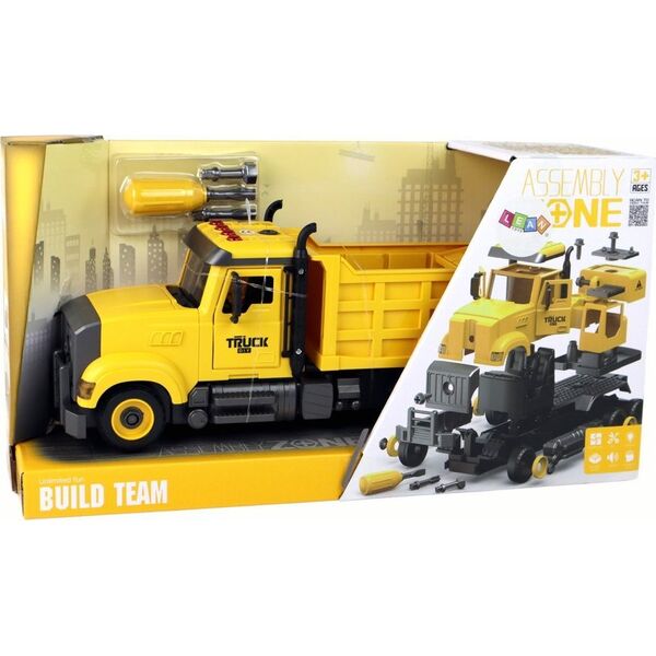 LeanToys Auto Ciężarówka Do Składania Dźwięki Żółta 13675075 5905679074633