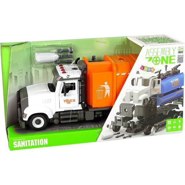 LeanToys Śmieciarka do Rozkręcania i Skręcania Akcesoria Pomarańczowa 13675080 5905679074664