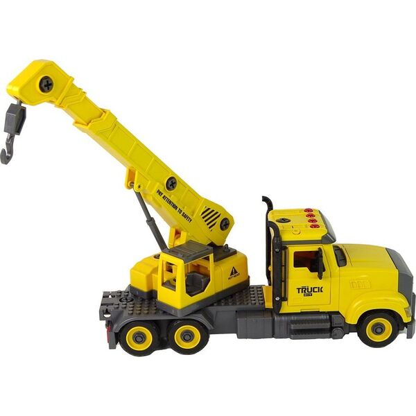 LeanToys Ciężarówka Dźwig do Rozkręcania i Skręcania Żółta 13675086 5905679074565