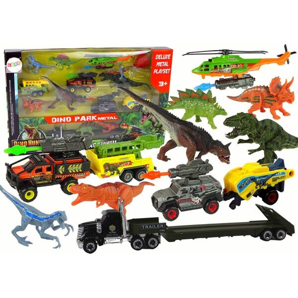 LeanToys Zestaw Pojazdów Helikopter Dinozaury 8 Sztuk Kolorowe 13675091 5905679074909