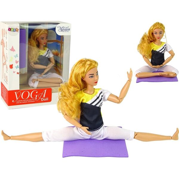 LeanToys Lalka Dla Dzieci Mata Joga Długie Blond Włosy 13675110 5905679075395
