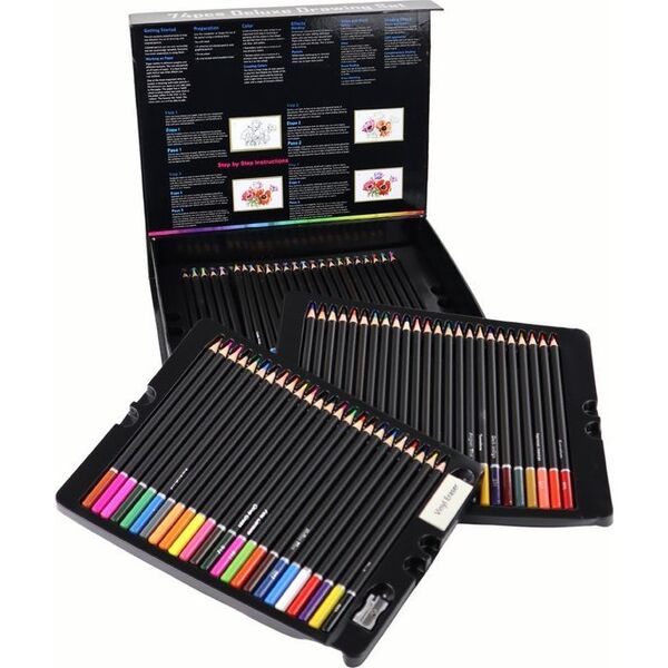 LeanToys Zestaw Do Rysowania Kredki W Pudełku 74 ele. XXL 13675154 5905679076811