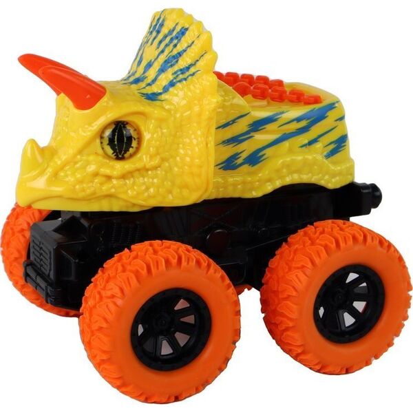 LeanToys Pojazd Terenowy Pchacz Triceratops Gumowe Koła Żółty 13675210 5905679078013