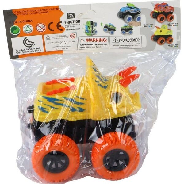 LeanToys Pojazd Terenowy Pchacz Triceratops Gumowe Koła Żółty 13675210 5905679078013