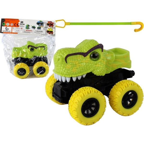 LeanToys Pojazd Terenowy Pchacz  Tyranozaur Rex Gumowe Koła Zielony 13675213 5905679078006