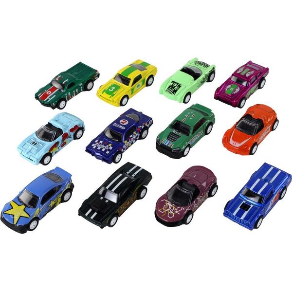 LeanToys Zestaw Pojazdów Z Napędem Autka 12 ELE Metal 1:64 13675243 5905679078594