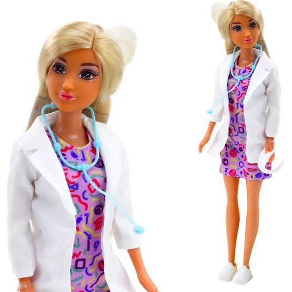 LeanToys Lalka Anlily 4w1 Lekarz Fryzjer Kucharka Zwierzęta Ubrania Akcesoria 13675582 5905884455111