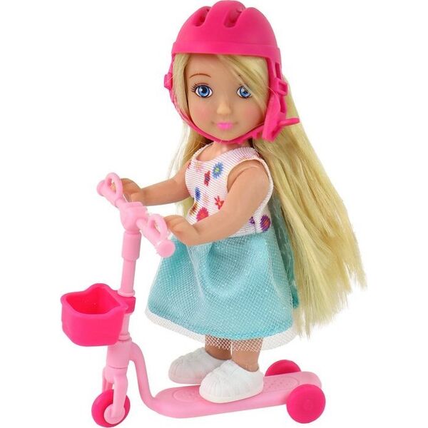 LeanToys Lalki Dla Dzieci Anlily Mama i Córka Blond Włosy Hulajnoga 8 El. 13675586 5905884455074