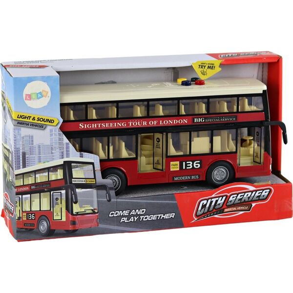 LeanToys Autobus Piętrowy Miejski Światła Dźwięki Czerwony 1:16 13675603 5905884455272