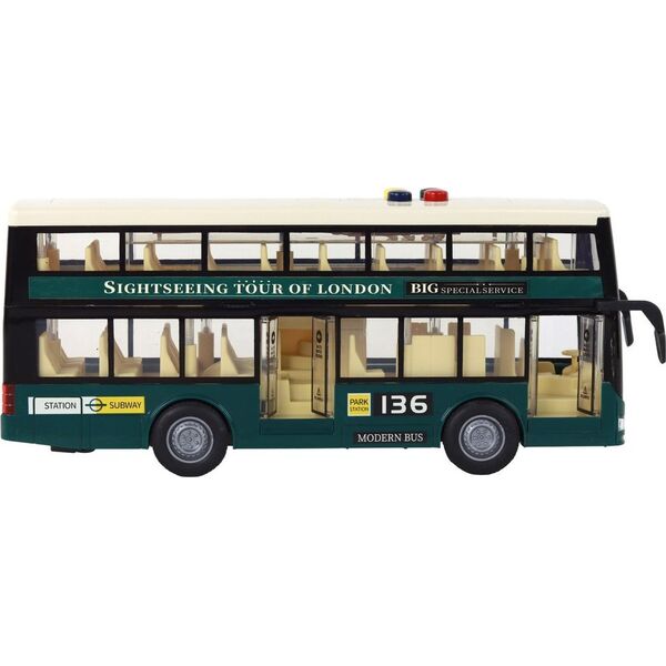 LeanToys Autobus Piętrowy Światła Dźwięki Napęd Frykcyjny Ciemno Zielony 1:16 13675608 5905884456217