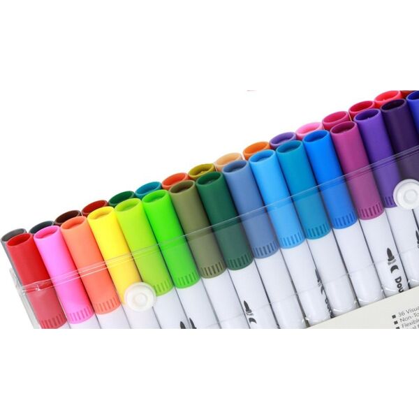 LeanToys Zestaw Pisaków Dwustronnych 48 Sztuk Różnokolorowe W Organizerze 13675712 5905991001638
