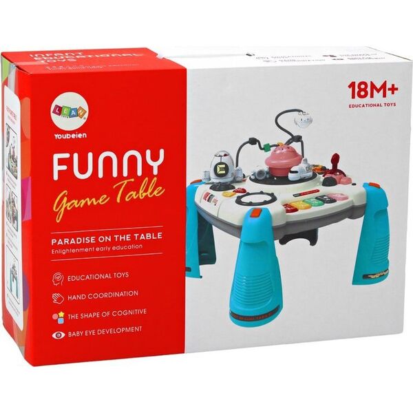 LeanToys Interaktywny Stoliczek Edukacyjny Panel Dziecięcy Pianinko Kosmos Czerwony 13675785 5905991003816