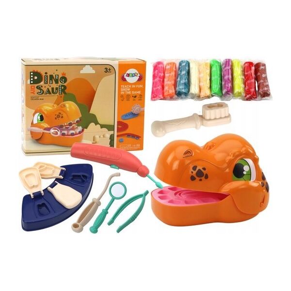 LeanToys Zestaw Kreatywny Dinozaur Dentysta Ciastolina Akcesoria 13675798 5905991004035
