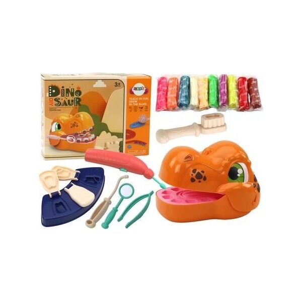 LeanToys Zestaw Kreatywny Dinozaur Dentysta Ciastolina Akcesoria 13675798 5905991004035