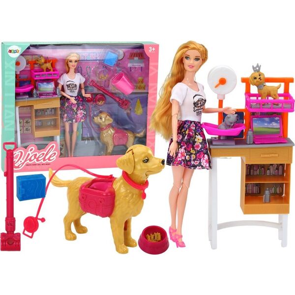LeanToys Zestaw Lalka Z Psami Kot Karma Weterynarz Akcesoria 13675805 5905991004127