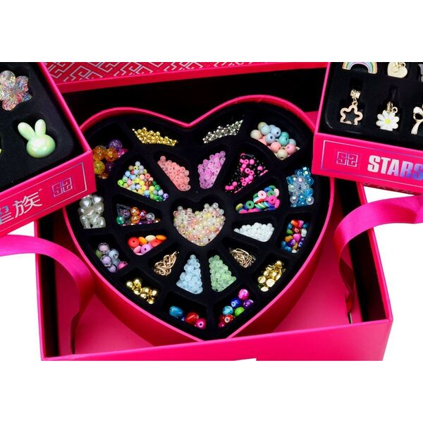 LeanToys Zestaw Do Robienia Biżuterii DIY Koraliki Zawieszki Szkatułka 1267 ele. 13675813 5905991004158