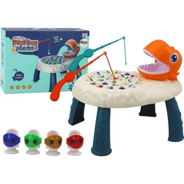 LeanToys Gra Zręcznościowa Łowienie Rybek Stolik Dinozaur Pomarańczowy 13675818 5905991004295
