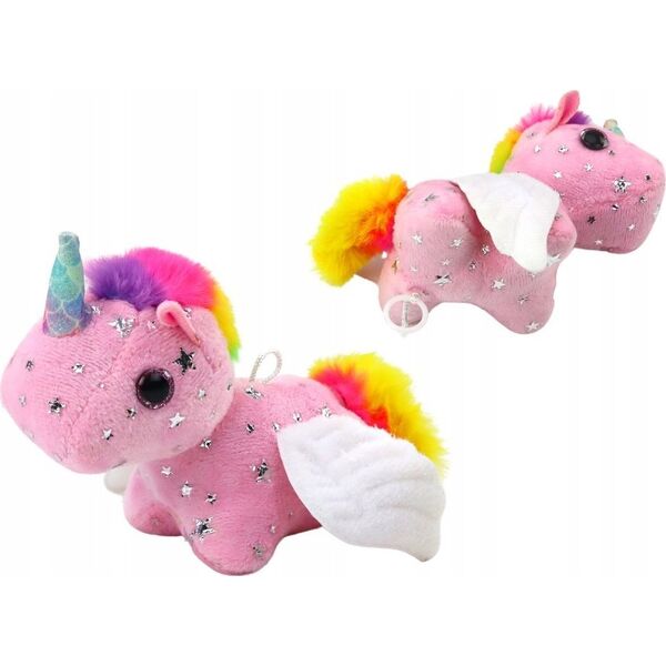 LeanToys Jednorożec Konik Pluszowy Naciągany Skaczący Różowy 13675889 5905991005339