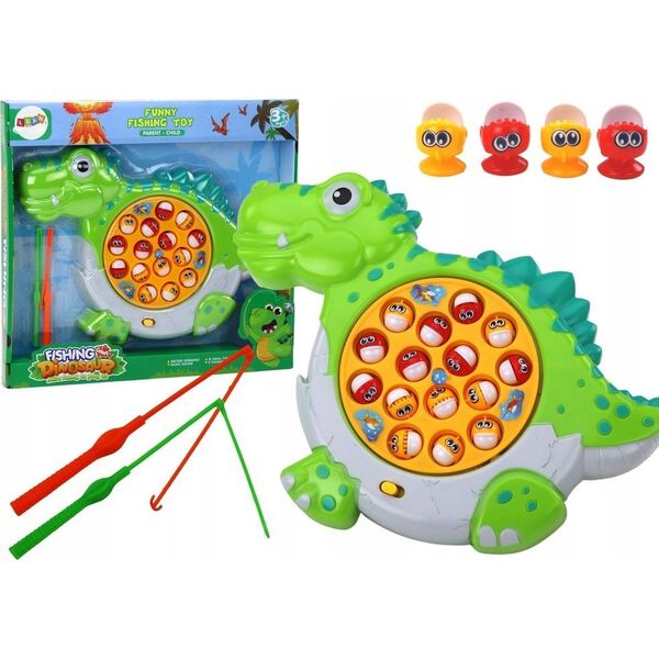 LeanToys Gra Zręcznościowa Łowienie Rybek Plansza Dinozaur Zielony 13675921 5905991005995