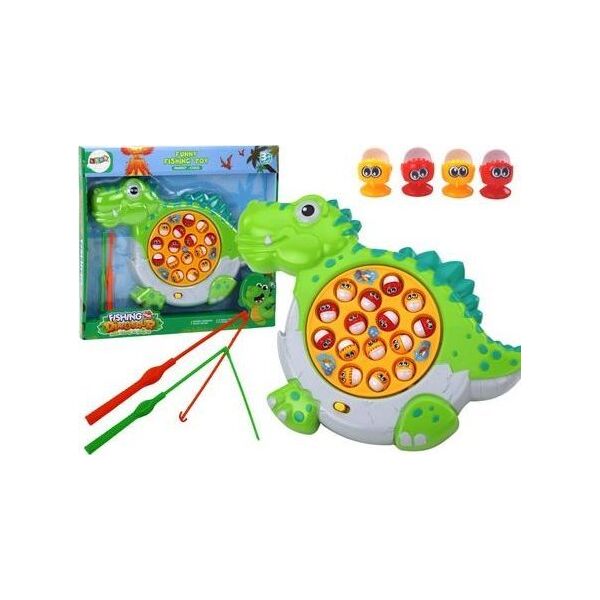 LeanToys Gra Zręcznościowa Łowienie Rybek Plansza Dinozaur Zielony 13675921 5905991005995