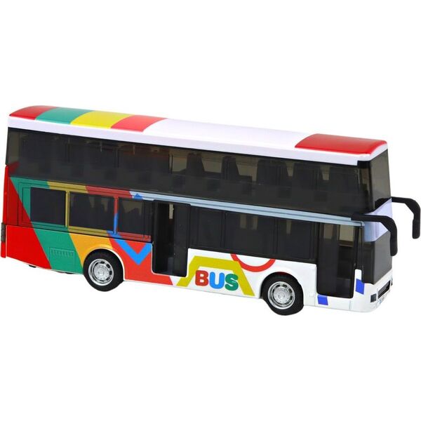 LeanToys Autobus Dwupiętrowy Z Napędem Metalowy Kolorowy Światła Dźwięki 13676012 5905991007173