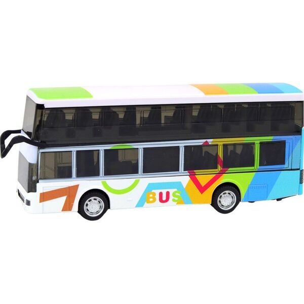LeanToys Autobus Dwupiętrowy Z Napędem Metalowy Kolorowy Światła Dźwięki 13676012 5905991007173