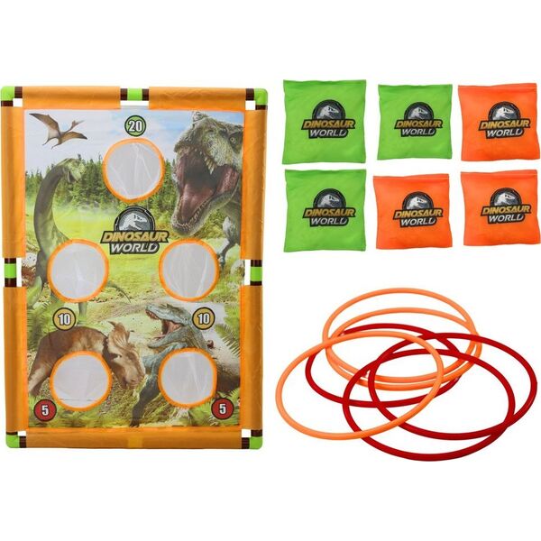 LeanToys Gra Zręcznościowa Rzut Woreczkiem Obręczą 2w1 Plansza Dinozaury 13676022 5905991007357