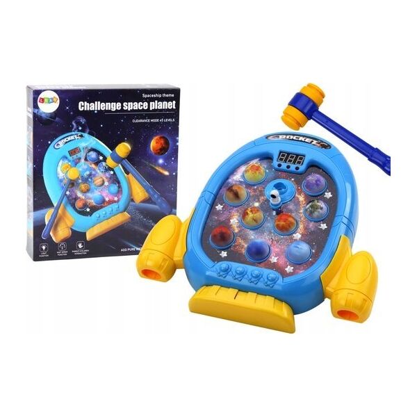 LeanToys Gra Zręcznościowa Wac A Mole Planety Rakieta 6 Trybów Światła Dźwięki Dym 13676196 5905991010845