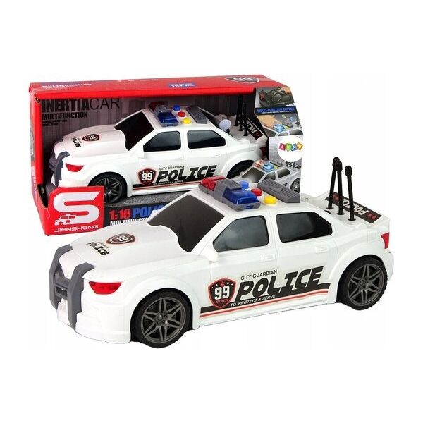 LeanToys Auto Sportowe Policja 1:16 Biały Dźwięk 13676239 5905991012993