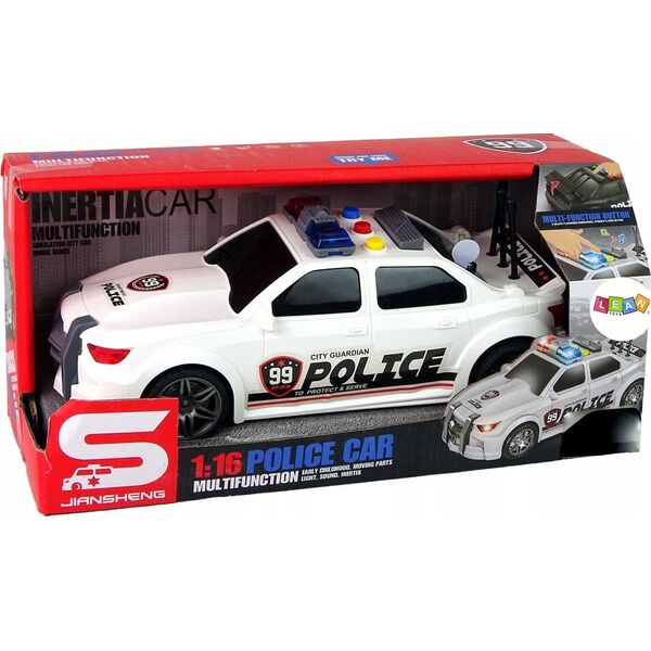 LeanToys Auto Sportowe Policja 1:16 Biały Dźwięk 13676239 5905991012993