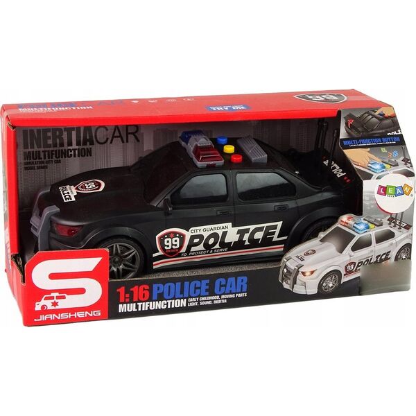 LeanToys Auto Sportowe Policja 1:16 Czarny Dźwięk 13676250 5905991013006